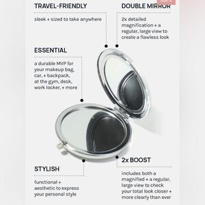 Rose gold and silver Compact Mirror